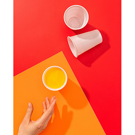 Стакан одноразовый 200мл белый для хол/гор., эконом, КОМУС ПП 100шт/уп