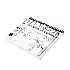 Карандаши цветные художественные классические Sketch&Art 48 карандашей 48 цветов трёхгранные (утолщённые)