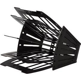 Лоток вертикальный веерный для бумаг 231 мм Attache пластиковый черный 4 отделения