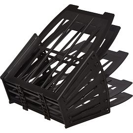 Лоток вертикальный веерный для бумаг 231 мм Attache пластиковый черный 4 отделения