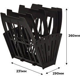Лоток вертикальный веерный для бумаг 231 мм Attache пластиковый черный 4 отделения