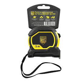 Рулетка измерительная BERGER BG1352 5мx25мм сталь/нейлон с магнитным зацепом