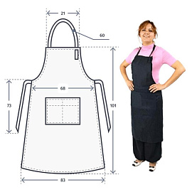 Фартук Диагональ черный 100 см