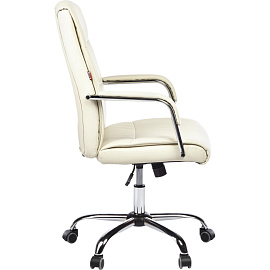 Кресло для руководителя Easy Chair 509 TPU бежевое (экокожа, металл)