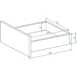 Тумба приставная Бюджет 2557 (дуб шамони, 400х600х740 мм, 3 ящика)