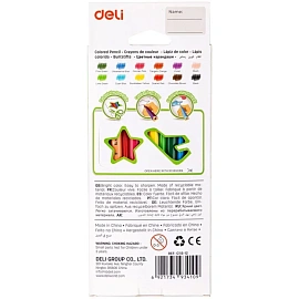Карандаши цветные Deli Enovation 12 карандашей 12 цветов трёхгранные