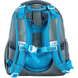 Ранец Комус Класс (№1 School) Shark Diving анатомический синий с двумя отделениями