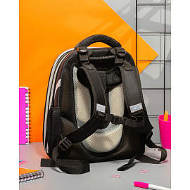 Ранец Комус Класс (№1 School) Коты анатомический черный меняет цвет с двумя отделениями