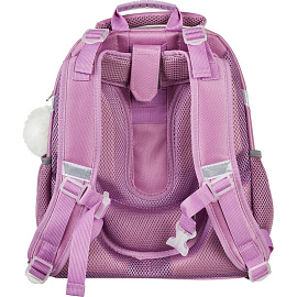 Ранец Комус Класс (№1 School) Мордочки Кот Анатомический розовый (усики и ушки) с двумя отделениями