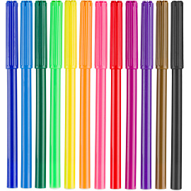 Фломастеры №1 School Отличник 12 цветов с вентилируемыми колпачками смываемые