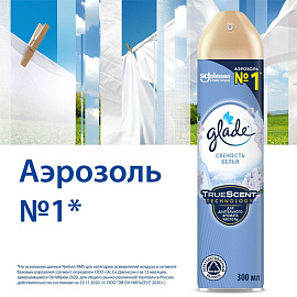 Освежитель воздуха Glade Свежесть белья 300 мл фото Освежитель воздуха Glade Свежесть белья 300 мл