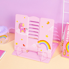 Подставка для книг Комус Класс (№1 School) Волшебный Единорог металлическая розовая