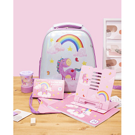 Подставка для книг Комус Класс (№1 School) Волшебный Единорог металлическая розовая