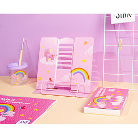 Подставка для книг Комус Класс (№1 School) Волшебный Единорог металлическая розовая