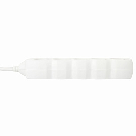 Удлинитель сетевой SONNEN U-155G, 5 розеток, c заземлением, 10 А, 5 м, белый, 511437
