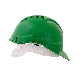 Каска защитная Еланпласт Европласт зеленая с ленточным механизмом (К-03)