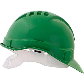 Каска защитная Еланпласт Европласт зеленая с ленточным механизмом (К-03)
