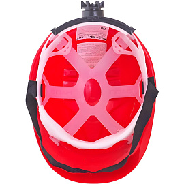 Каска защитная Еланпласт Европласт-Люкс красная с храповым механизмом (К-03)