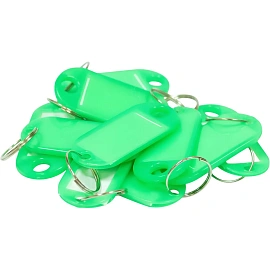 Бирки для ключей пластиковые зеленые (10 штук в упаковке)