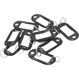 Бирки для ключей пластиковые черные (10 штук в упаковке)