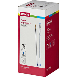 Ручка шариковая неавтоматическая Attache Classic синяя (толщина линии 0.7 мм)