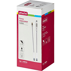 Ручка шариковая неавтоматическая Attache Classic черная (толщина линии 0.7 мм)