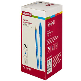 Ручка шариковая неавтоматическая Attache Style синяя корпус soft touch (толщина линии 0.5 мм)