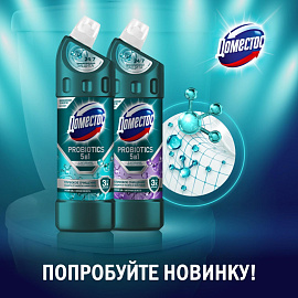 Средство для сантехники чистящее Domestos Свежесть моря 0.75 л для уборки туалета и ванной/для чистки ванн и душевых