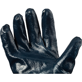 Перчатки рабочие защитные Diggerman КЧ хлопковые с нитрильным покрытием белые/синие (размер 9-10 (XL))