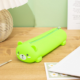 Пенал-тубус односекционный Комус Класс (№1 School) Мишка зеленый