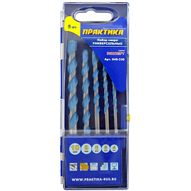 Набор сверл спиральных универсальных Практика Эксперт 5 предметов (640-339)