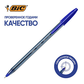 Ручка шариковая неавтоматическая BIC Cristal Exact синяя (толщина линии 0.28) фото Ручка шариковая неавтоматическая BIC Cristal Exact синяя (толщина линии 0.28)