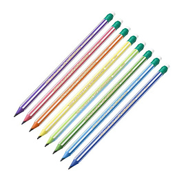 Карандаш чернографитный HB с ластиком BIC Evolution Stripes заточенный шестигранный фото Карандаш чернографитный HB с ластиком BIC Evolution Stripes заточенный шестигранный