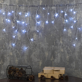 Гирлянда светодиодная Бахрома белый свет 48 светодиодов (1.8x0.5 м)