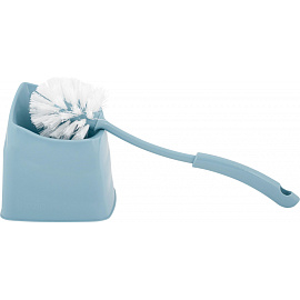 Ершик для унитаза Spin&clean Step напольный с подставкой из пластика угловой голубой