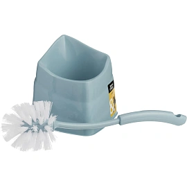 Ёршик для унитаза Spin&clean Step с подставкой из пластика угловой голубой