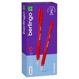 Ручка шариковая Berlingo "Aviator" красная, 0,7мм, грип фото Ручка шариковая Berlingo "Aviator" красная, 0,7мм, грип