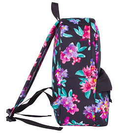 Рюкзак BRAUBERG SYDNEY универсальный, карман с пуговицей, цветочный узор, 38х27х12 см, 228837