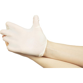 Перчатки медицинские смотровые латексные Cerebrum текстурированные нестерильные неопудренные размер M (7-8) белые (50 пар/100 штук в упаковке)