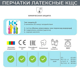 Перчатки КЩС латексные Hq Profiline с хлопковым напылением зеленые (размер 10, XL, 73589)