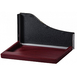 Визитница на 20 визиток из акрила/алюминия серебристого/бордового цвета