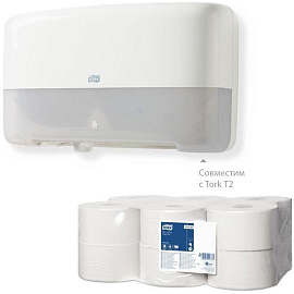 Бумага туалетная 200 метров, TORK (Система T2) UNIVERSAL, 1-слойная, КОМПЛЕКТ 12 рулонов, 120197