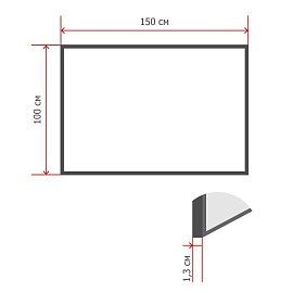 Доска магнитно-маркерная Attache BlackFrame 100x150 см односекционная с лаковым покрытием (полочка для маркеров)