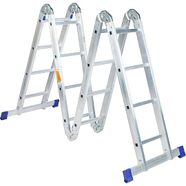Лестница-трансформер Комус алюминиевая четырёхсекционная 4x16 ступеней