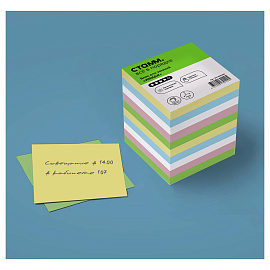 Блок для записей СТАММ "Имидж", 9*9*9см, цветной фото Блок для записей СТАММ "Имидж", 9*9*9см, цветной