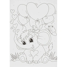 Картина по номерам Lori Милые зверюшки Забавный слонёнок 20x30 см фото Картина по номерам Lori Милые зверюшки Забавный слонёнок 20x30 см