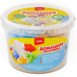 Кинетический песок Lori Домашняя песочница бежевый 1500 г (Дп-003)