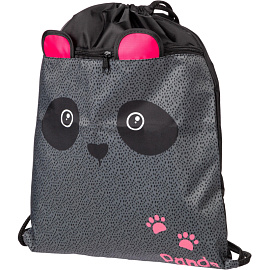 Мешок для сменной обуви Комус Класс Panda 360x470 мм черный с карманом