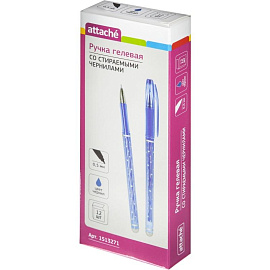 Ручка гелевая со стираемыми чернилами Attache синяя (толщина линии 0.5 мм)