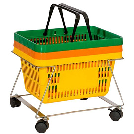 Подставка под корзины с колесами (хром, 445х360х286 мм)